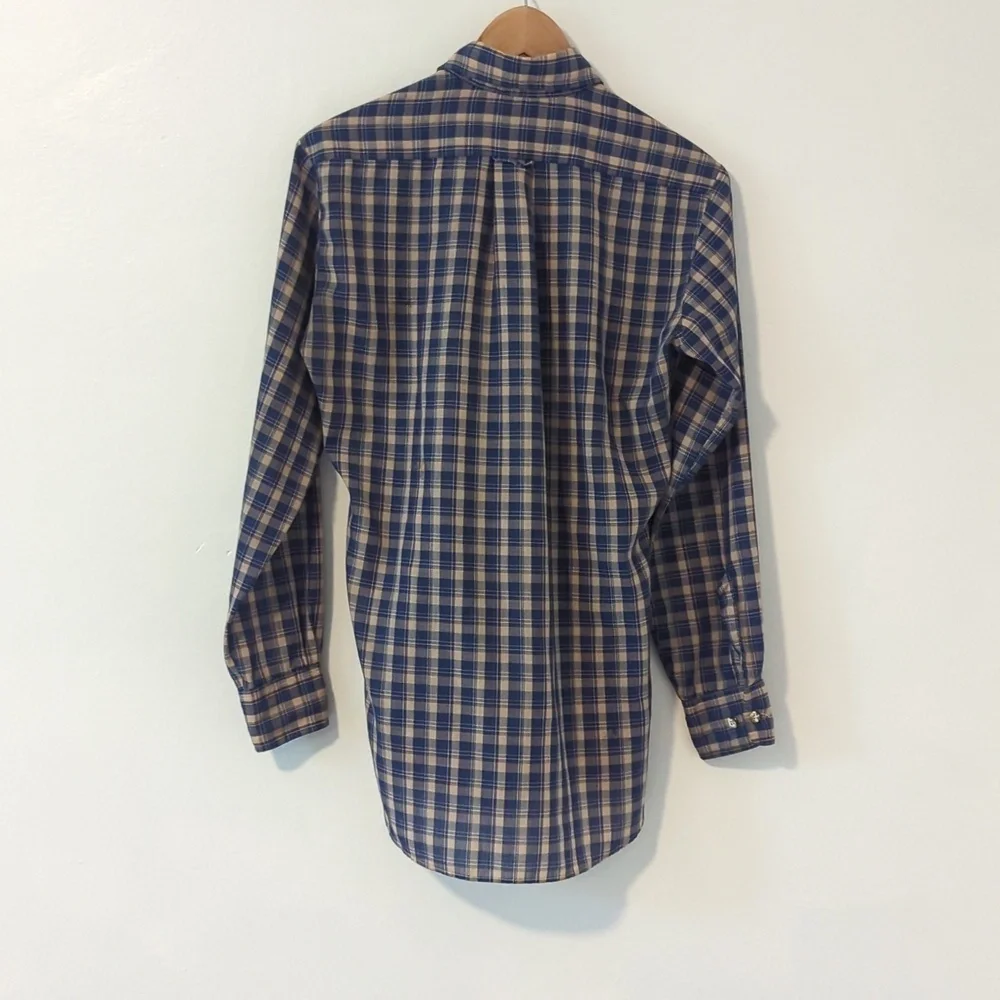 Vintage 80s Levi's Tapered Fit Plaid Button Down Western Shirt Sz Small